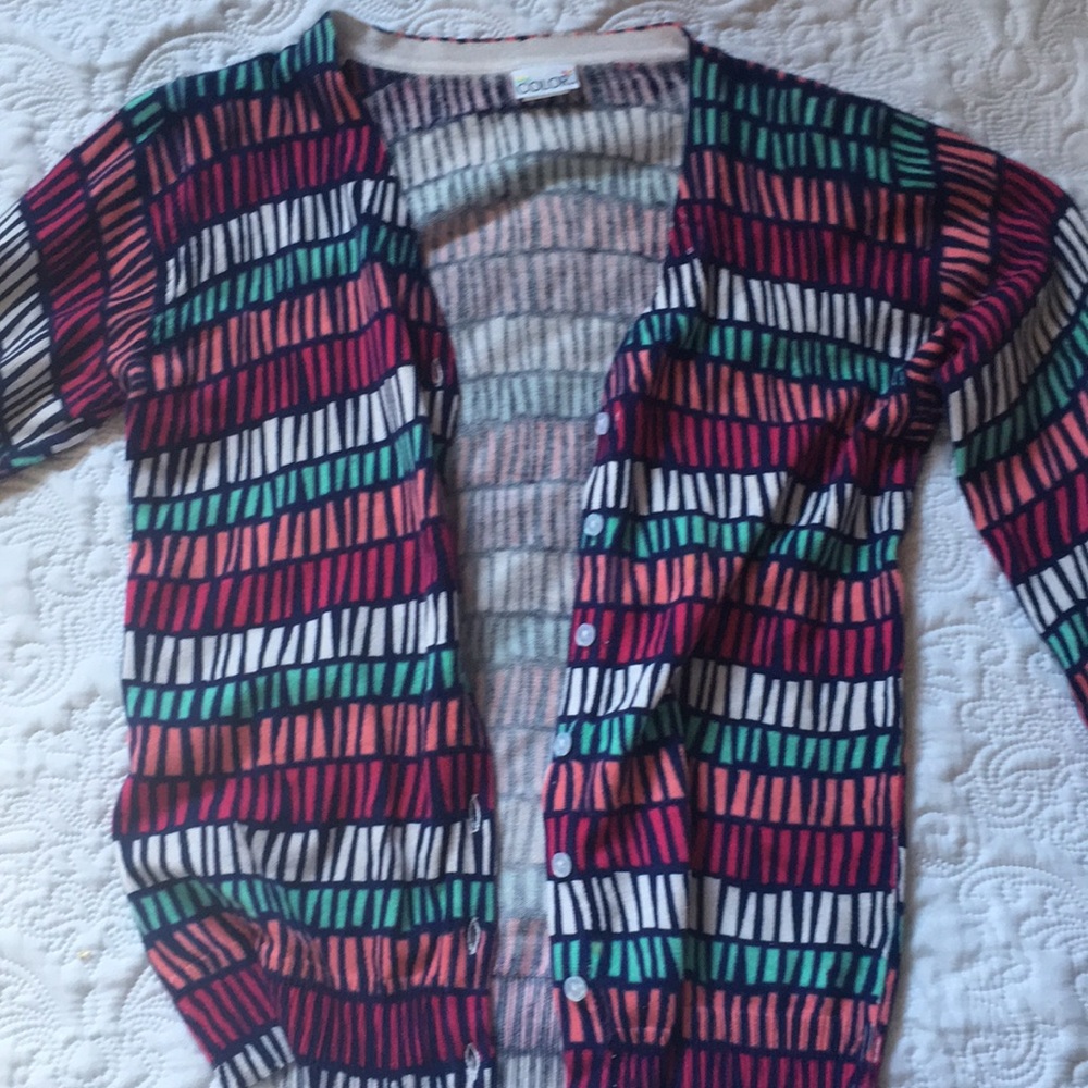 Multicolored button up cardigan